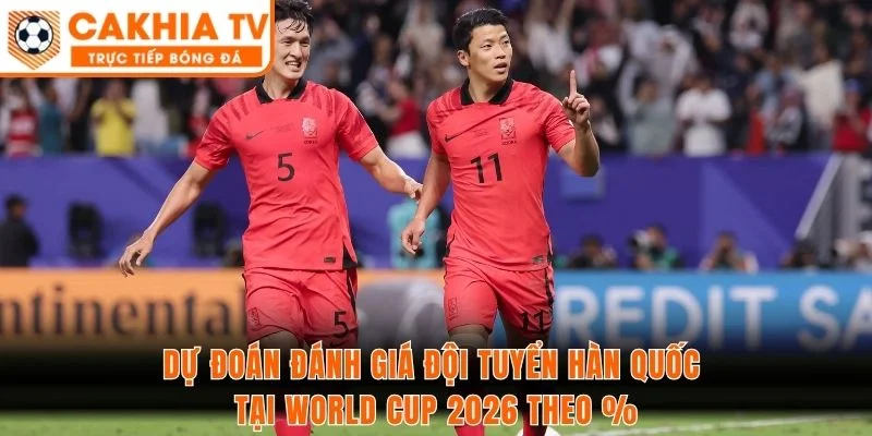 Dự đoán đánh giá đội tuyển Hàn Quốc tại World Cup 2026 theo %